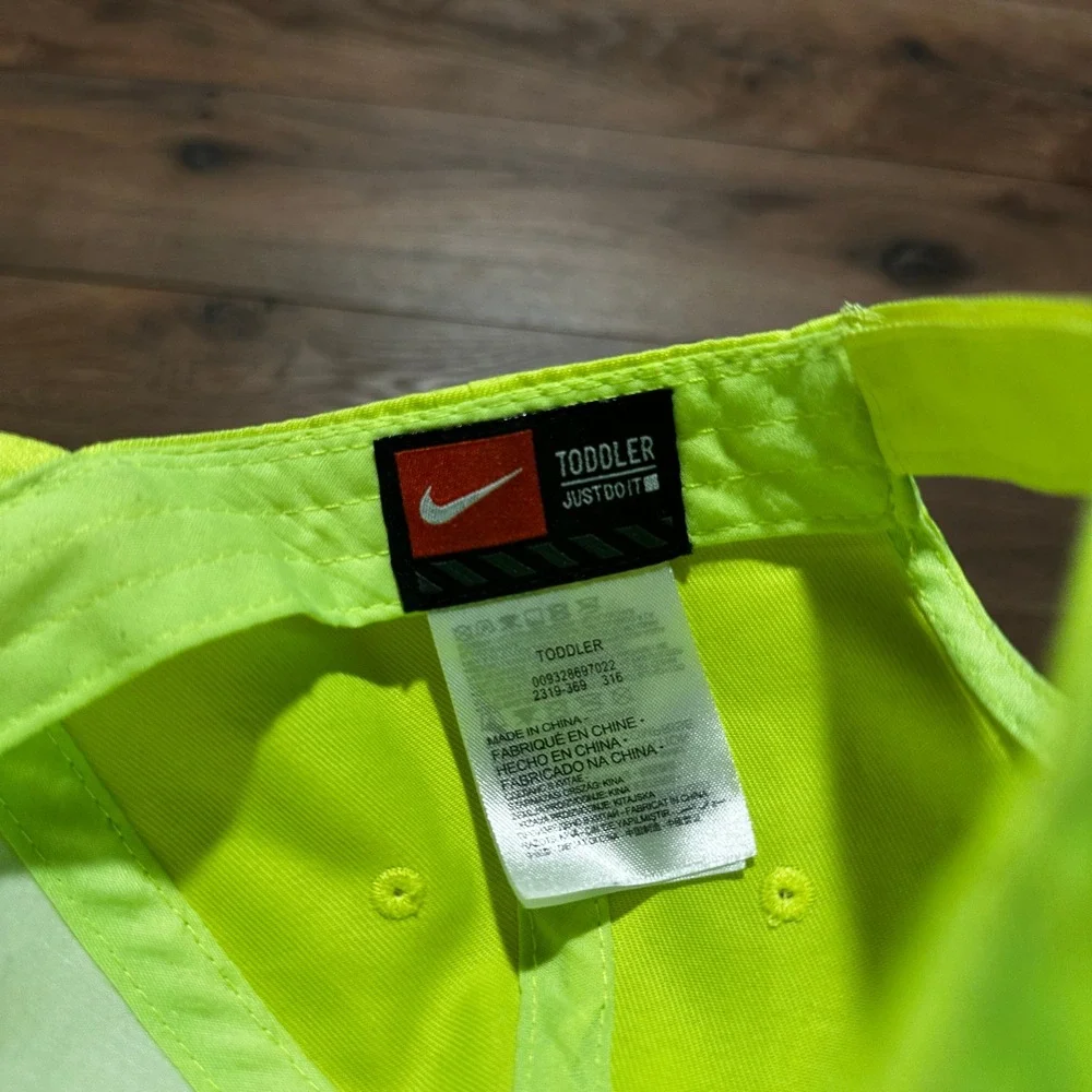 Nike Neon Yellow Swoosh Adjustable Hat Toddler Boys OS